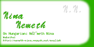 nina nemeth business card